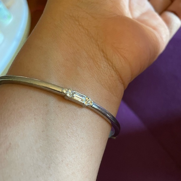 Classic, Minimalist Silver Zircon Station Bracelet - Picture 3 of 4